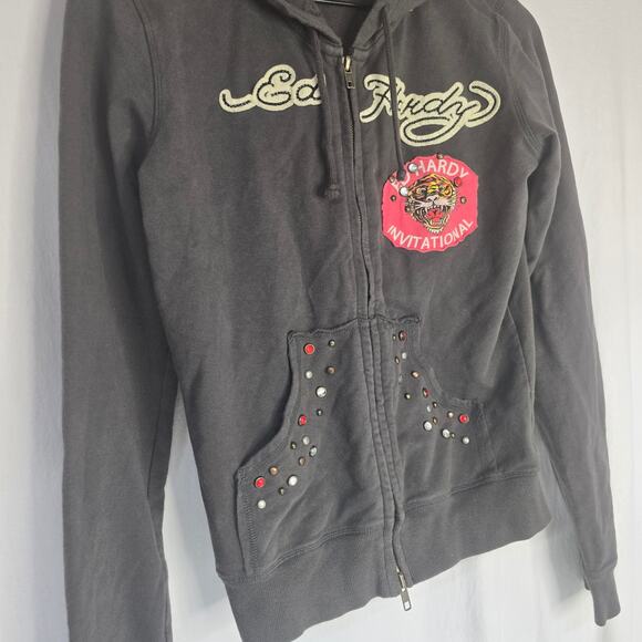 Vintage Ed Hardy by Christian Audigier Tiger International Full Zip Hoodie M - Picture 3 of 10